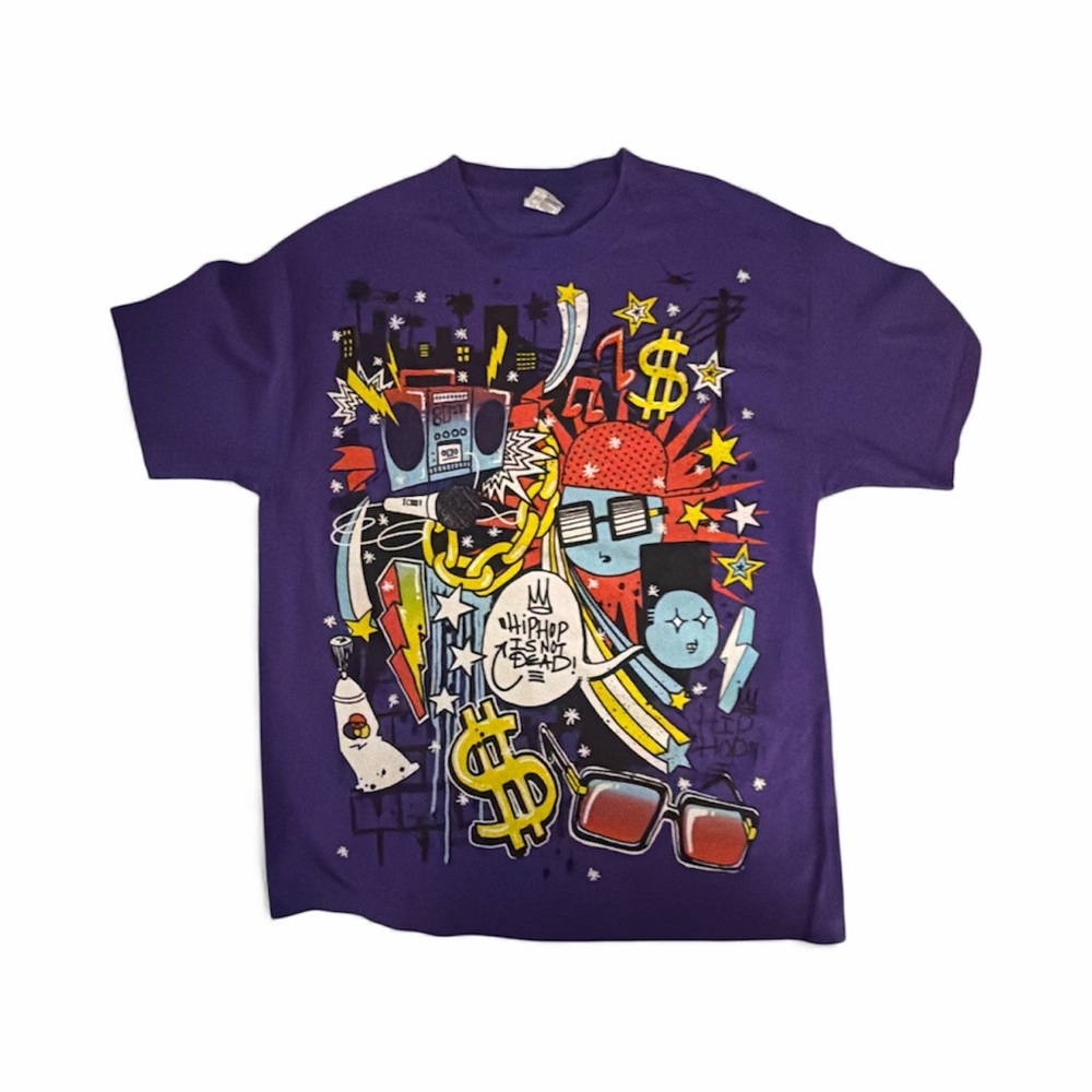 Vintage “Hip Hop Is Not Dead” - Blue Shirt - Graphic Print - L
